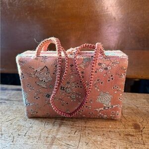 Vintage Asian inspired Women's clutch/wristlet/mini vanity case